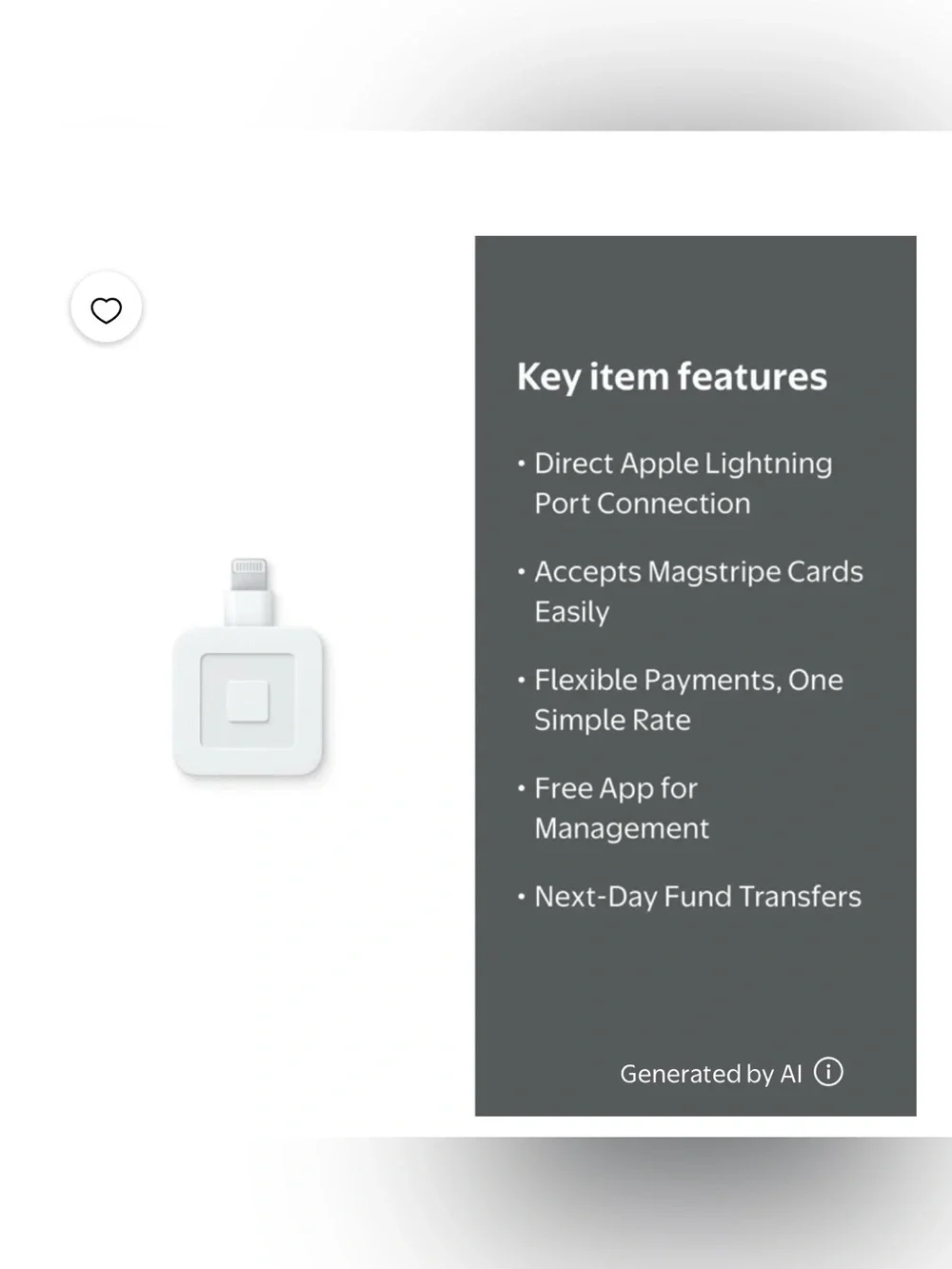 Square - Reader for Magstripe (Lightning Connector), Square Reader